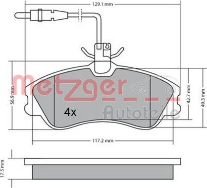 Metzger 1170150 - Тормозные колодки, дисковые, комплект autospares.lv