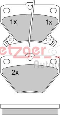 Metzger 1170160 - Тормозные колодки, дисковые, комплект autospares.lv