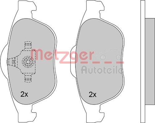 Metzger 1170161 - Тормозные колодки, дисковые, комплект autospares.lv