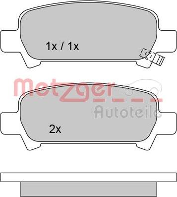 Metzger 1170167 - Тормозные колодки, дисковые, комплект autospares.lv