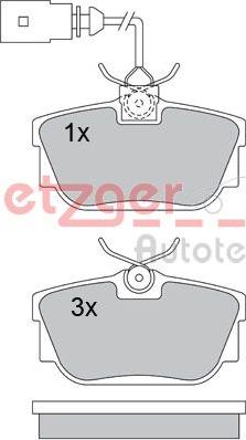 Metzger 1170109 - Тормозные колодки, дисковые, комплект autospares.lv