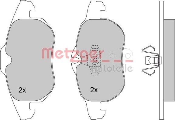 Metzger 1170100 - Тормозные колодки, дисковые, комплект autospares.lv