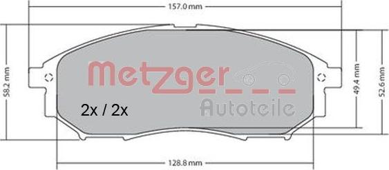 Metzger 1170101 - Тормозные колодки, дисковые, комплект autospares.lv