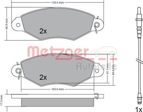 Metzger 1170115 - Тормозные колодки, дисковые, комплект autospares.lv