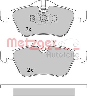 Metzger 1170189 - Тормозные колодки, дисковые, комплект autospares.lv