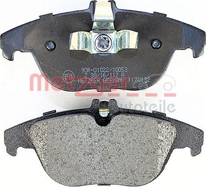 Metzger 1170132 - Тормозные колодки, дисковые, комплект autospares.lv