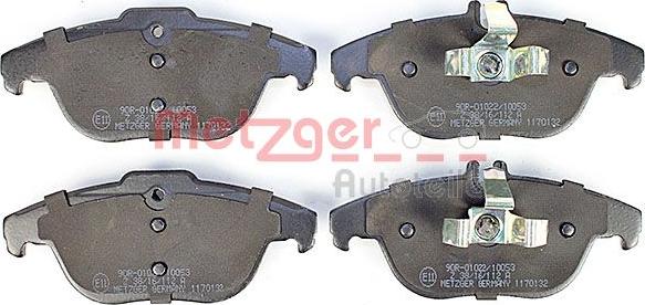 Metzger 1170132 - Тормозные колодки, дисковые, комплект autospares.lv