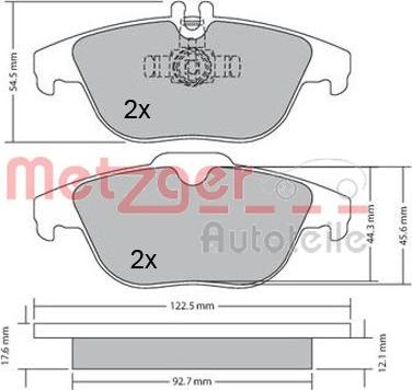 Metzger 1170132 - Тормозные колодки, дисковые, комплект autospares.lv