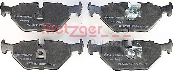 Metzger 1170120 - Тормозные колодки, дисковые, комплект autospares.lv