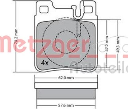 Metzger 1170123 - Тормозные колодки, дисковые, комплект autospares.lv