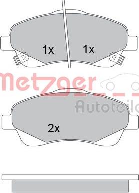 Metzger 1170172 - Тормозные колодки, дисковые, комплект autospares.lv