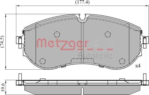 Metzger 1170898 - Тормозные колодки, дисковые, комплект autospares.lv