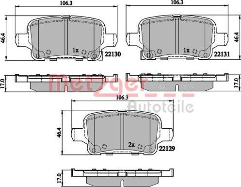 Metzger 1170892 - Тормозные колодки, дисковые, комплект autospares.lv