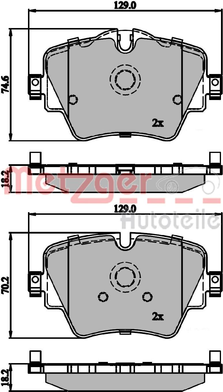 Metzger 1170845 - Тормозные колодки, дисковые, комплект autospares.lv