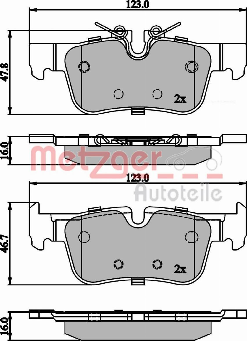 Metzger 1170846 - Тормозные колодки, дисковые, комплект autospares.lv