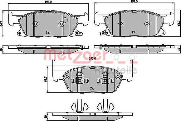 Metzger 1170848 - Тормозные колодки, дисковые, комплект autospares.lv