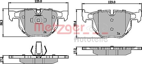 Metzger 1170843 - Тормозные колодки, дисковые, комплект autospares.lv