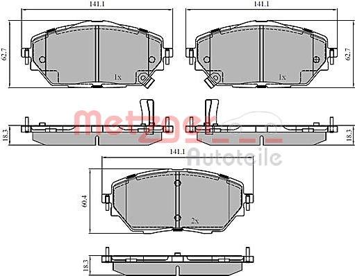 Metzger 1170854 - Тормозные колодки, дисковые, комплект autospares.lv