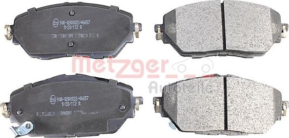 Metzger 1170854 - Тормозные колодки, дисковые, комплект autospares.lv