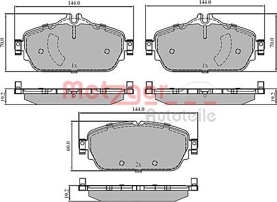 Metzger 1170853 - Тормозные колодки, дисковые, комплект autospares.lv