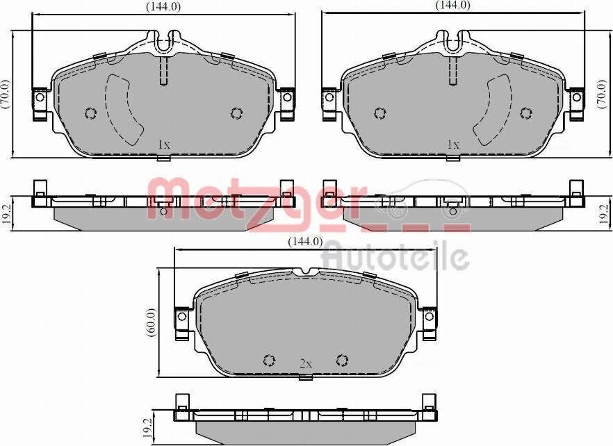 Metzger 1170853 - Тормозные колодки, дисковые, комплект autospares.lv