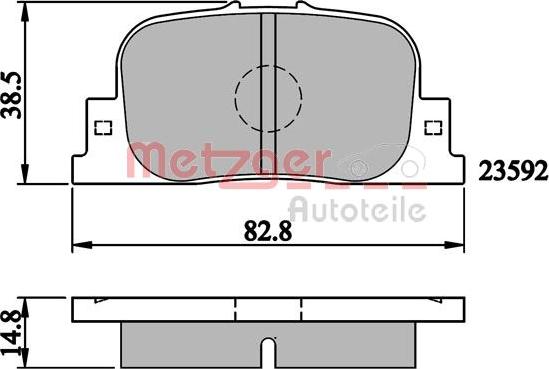 Metzger 1170868 - Тормозные колодки, дисковые, комплект autospares.lv