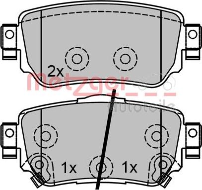 Metzger 1170802 - Тормозные колодки, дисковые, комплект autospares.lv