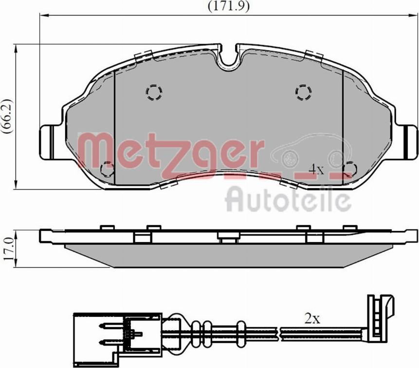Metzger 1170814 - Тормозные колодки, дисковые, комплект autospares.lv