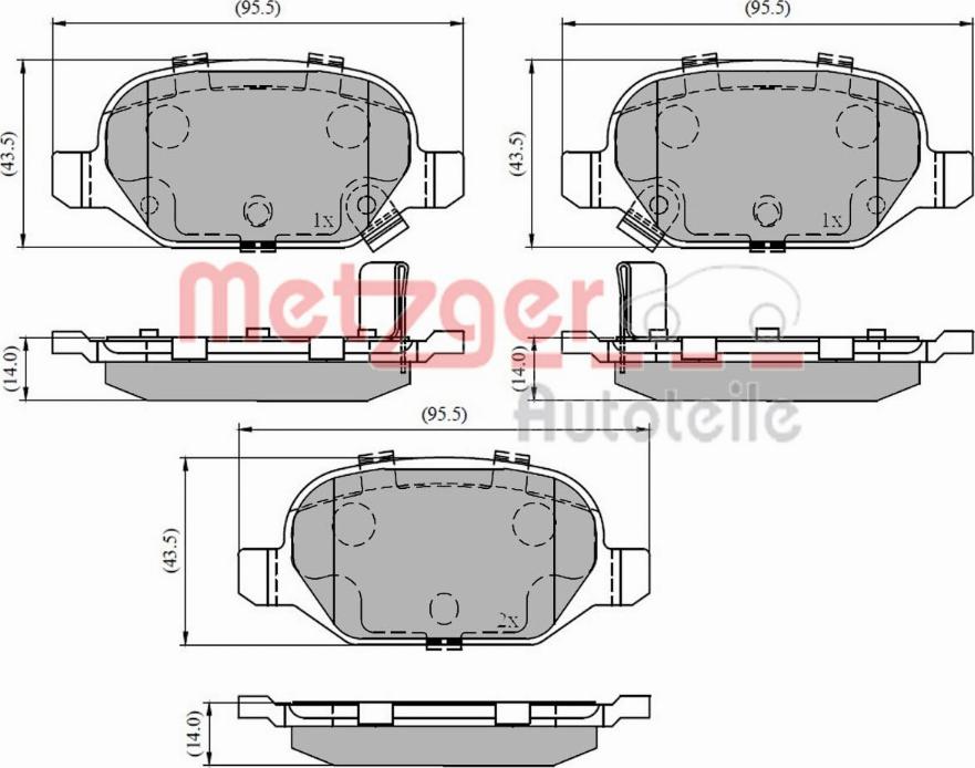 Metzger 1170818 - Тормозные колодки, дисковые, комплект autospares.lv