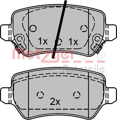 Metzger 1170812 - Тормозные колодки, дисковые, комплект autospares.lv