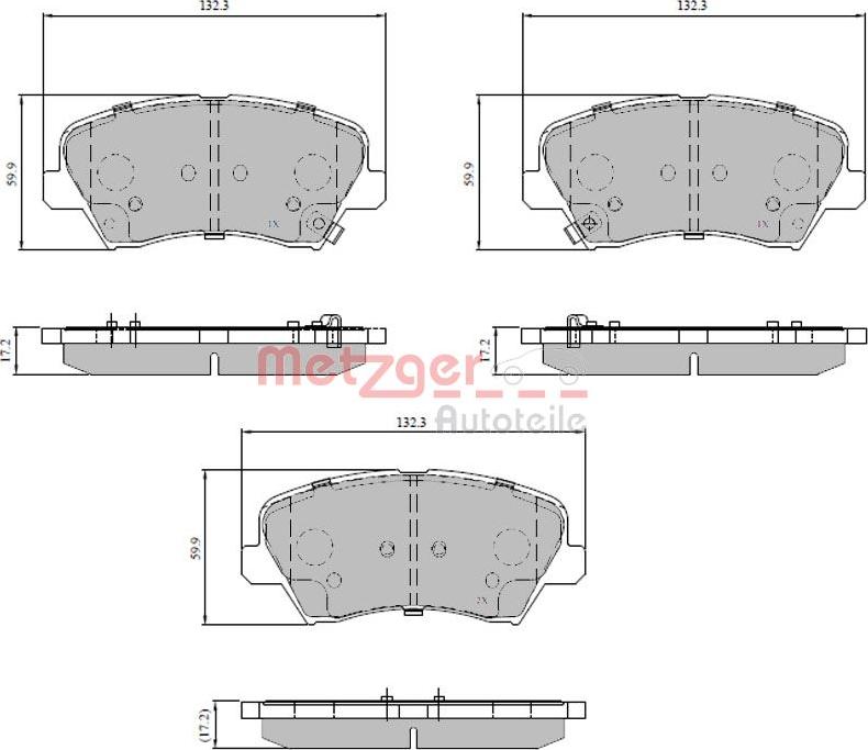 Metzger 1170817 - Тормозные колодки, дисковые, комплект autospares.lv