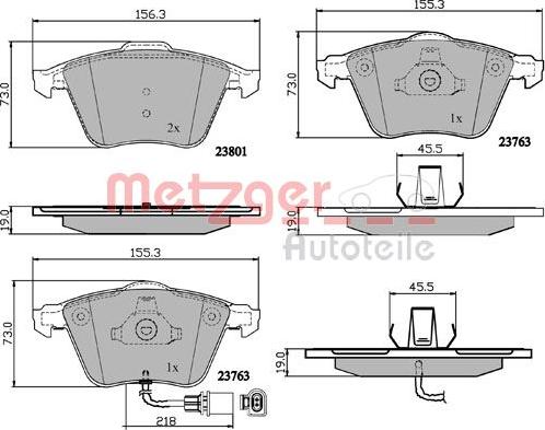 Metzger 1170881 - Тормозные колодки, дисковые, комплект autospares.lv