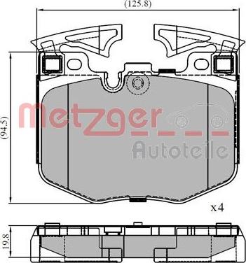 Metzger 1170888 - Тормозные колодки, дисковые, комплект autospares.lv