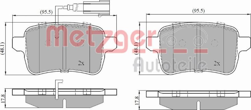 Metzger 1170839 - Тормозные колодки, дисковые, комплект autospares.lv