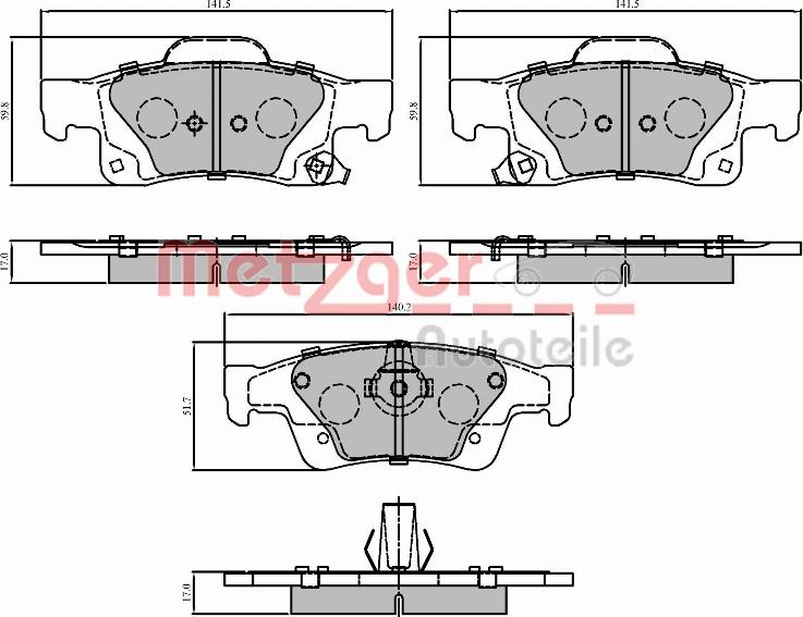 Metzger 1170838 - Тормозные колодки, дисковые, комплект autospares.lv