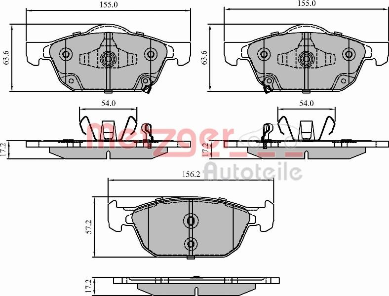 Metzger 1170832 - Тормозные колодки, дисковые, комплект autospares.lv