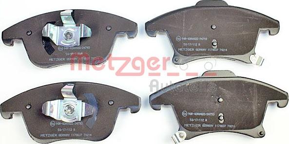 Metzger 1170837 - Тормозные колодки, дисковые, комплект autospares.lv