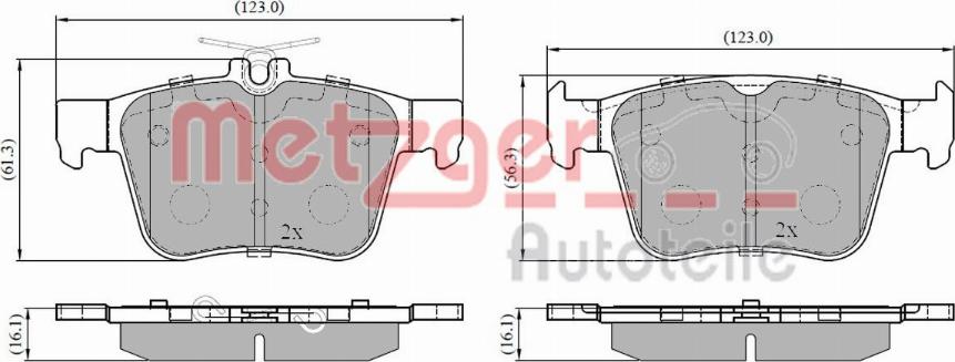 Metzger 1170829 - Тормозные колодки, дисковые, комплект autospares.lv