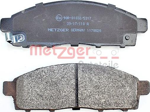 Metzger 1170820 - Тормозные колодки, дисковые, комплект autospares.lv