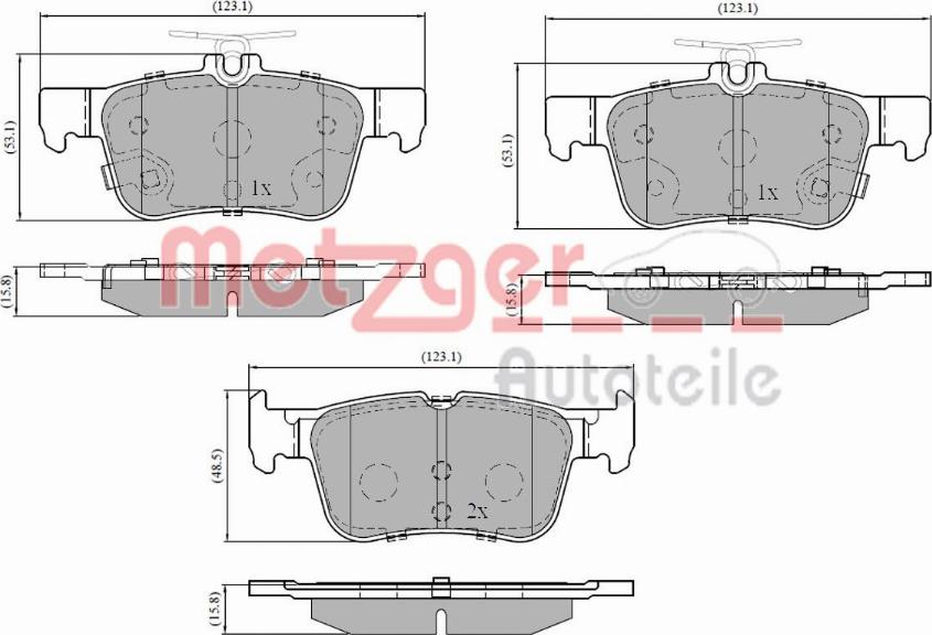 Metzger 1170827 - Тормозные колодки, дисковые, комплект autospares.lv