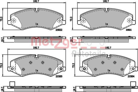 Metzger 1170879 - Тормозные колодки, дисковые, комплект autospares.lv