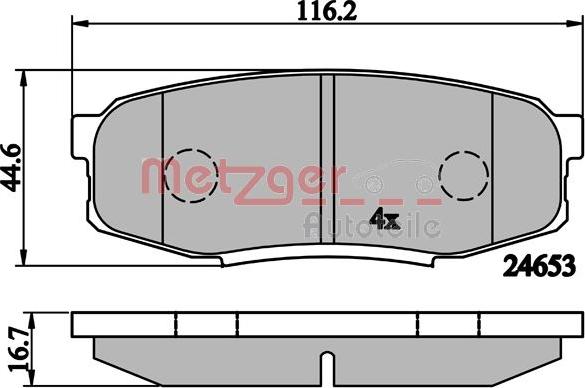 Metzger 1170875 - Тормозные колодки, дисковые, комплект autospares.lv