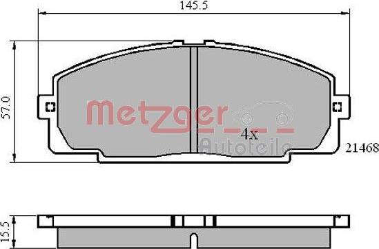 Metzger 1170872 - Тормозные колодки, дисковые, комплект autospares.lv