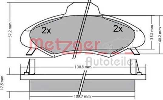 Metzger 1170395 - Тормозные колодки, дисковые, комплект autospares.lv