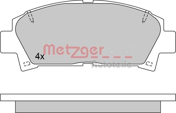 Metzger 1170398 - Тормозные колодки, дисковые, комплект autospares.lv