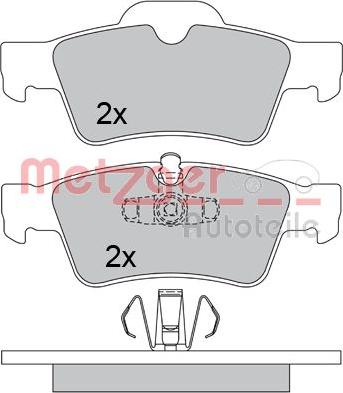 Metzger 1170345 - Тормозные колодки, дисковые, комплект autospares.lv