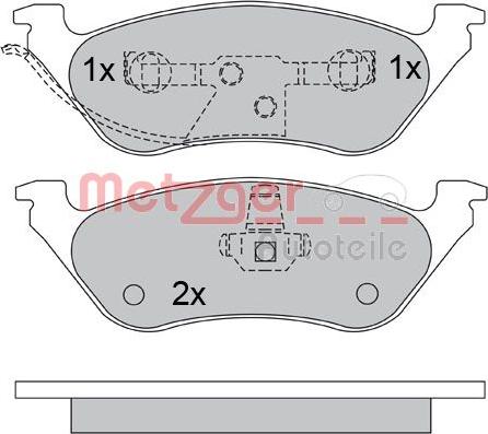 Metzger 1170355 - Тормозные колодки, дисковые, комплект autospares.lv