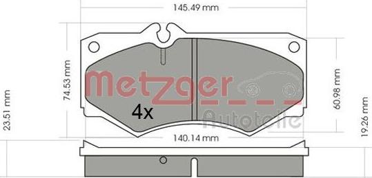 Metzger 1170351 - Тормозные колодки, дисковые, комплект autospares.lv