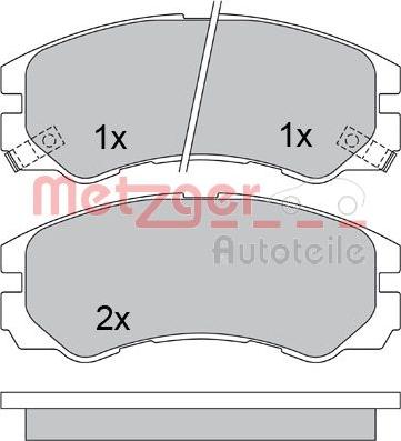 Metzger 1170352 - Тормозные колодки, дисковые, комплект autospares.lv