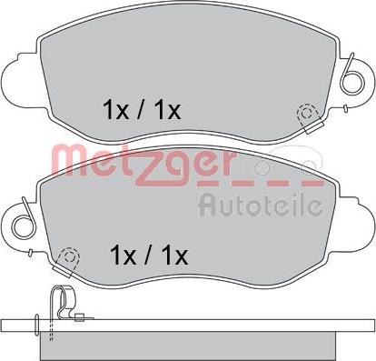 Metzger 1170365 - Тормозные колодки, дисковые, комплект autospares.lv